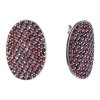 Silver earrings with czech garnet, rhodium plated - oval                                            