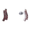 Silver earrings with czech garnet, rhodium plated - wave                                            