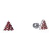 Silver earrings with czech garnet, rhodium plated - triangle                                        