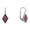Silver earrings with czech garnet, rhodium plated - tip                                             