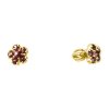 Silver earrings with czech garnet, gold plated - flower                                             