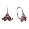 Silver earrings with czech garnet, rhodium plated - tip                                             