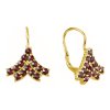 Silver earrings with czech garnet, gold plated - tip                                                