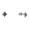 Silver earrings with czech garnet, rhodium plated                                                   