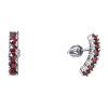 Silver earrings with czech garnet, rhodium plated - line                                            