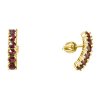 Silver earrings with czech garnet, gold plated - line                                               