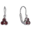 Silver earrings with czech garnet, rhodium plated                                                   