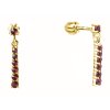 Silver earrings with czech garnet, gold plated - line                                               