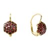 Silver earrings with czech garnet, gold plated - raspberry                                          