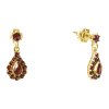 Silver earrings with czech garnet, gold plated - drop                                               
