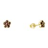 Silver earrings with czech garnet, gold plated - flower                                             