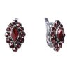 Silver earrings with czech garnet, rhodium plated - tip                                             