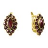Silver earrings with czech garnet, gold plated - tip                                                