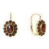 Silver earrings with czech garnet, gold plated - oval                                               