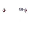 Silver earrings with czech garnet, rhodium plated                                                   