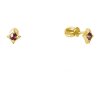 Silver earrings with czech garnet, gold plated                                                      