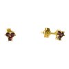 Silver earrings with czech garnet, gold plated                                                      