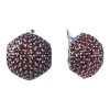 Silver earrings with czech garnet, rhodium plated - raspberry                                       