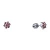 Silver earrings with czech garnet, rhodium plated - flower                                          