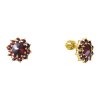 Silver earrings with czech garnet, gold plated - flower                                             