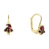 Silver earrings with czech garnet, gold plated                                                      