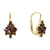 Silver earrings with czech garnet, gold plated                                                      