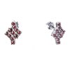 Silver earrings with czech garnet, rhodium plated                                                   