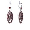 Silver earrings with czech garnet, rhodium plated - oval                                            