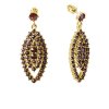 Silver earrings with czech garnet, gold plated - oval                                               