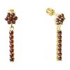 Silver earrings with czech garnet, gold plated - line                                               