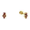 Silver earrings with czech garnet, gold plated                                                      