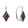 Silver earrings with czech garnet, rhodium plated - tip                                             