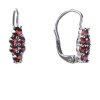 Silver earrings with czech garnet, rhodium plated                                                   