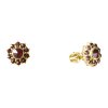 Silver earrings with czech garnet, gold plated - flower                                             