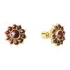 Silver earrings with czech garnet, gold plated - flower                                             