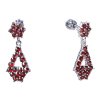 Silver earrings with czech garnet, rhodium plated - drop                                            