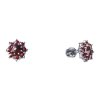 Silver earrings with czech garnet, rhodium plated - flower                                          