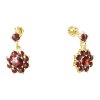 Silver earrings with czech garnet, gold plated - flower                                             