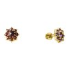 Silver earrings with czech garnet, gold plated - flower                                             