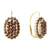 Silver earrings with czech garnet, gold plated - oval                                               