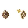 Silver earrings with czech garnet, gold plated - flower                                             