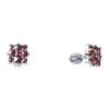 Silver earrings with czech garnet, rhodium plated - square                                          