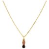 Silver necklace with czech garnet, gold plated                                                      