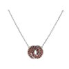 Silver necklace with czech garnet, rhodium plated - knot                                            