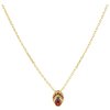 Silver necklace with czech garnet, gold plated - drop                                               
