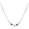 Silver necklace with czech garnet, rhodium plated - ring                                            