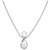 Silver necklace with czech garnet and pearl, rhodium plated - infinity                              