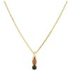 Silver necklace with czech garnet and moldavite, gold plated                                        