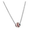 Silver necklace with czech garnet, rhodium plated - ball                                            