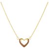 Silver necklace with czech garnet, gold plated - heart                                              